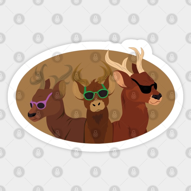 Deer Wearing Sunglasses Sticker by SakuraDragon